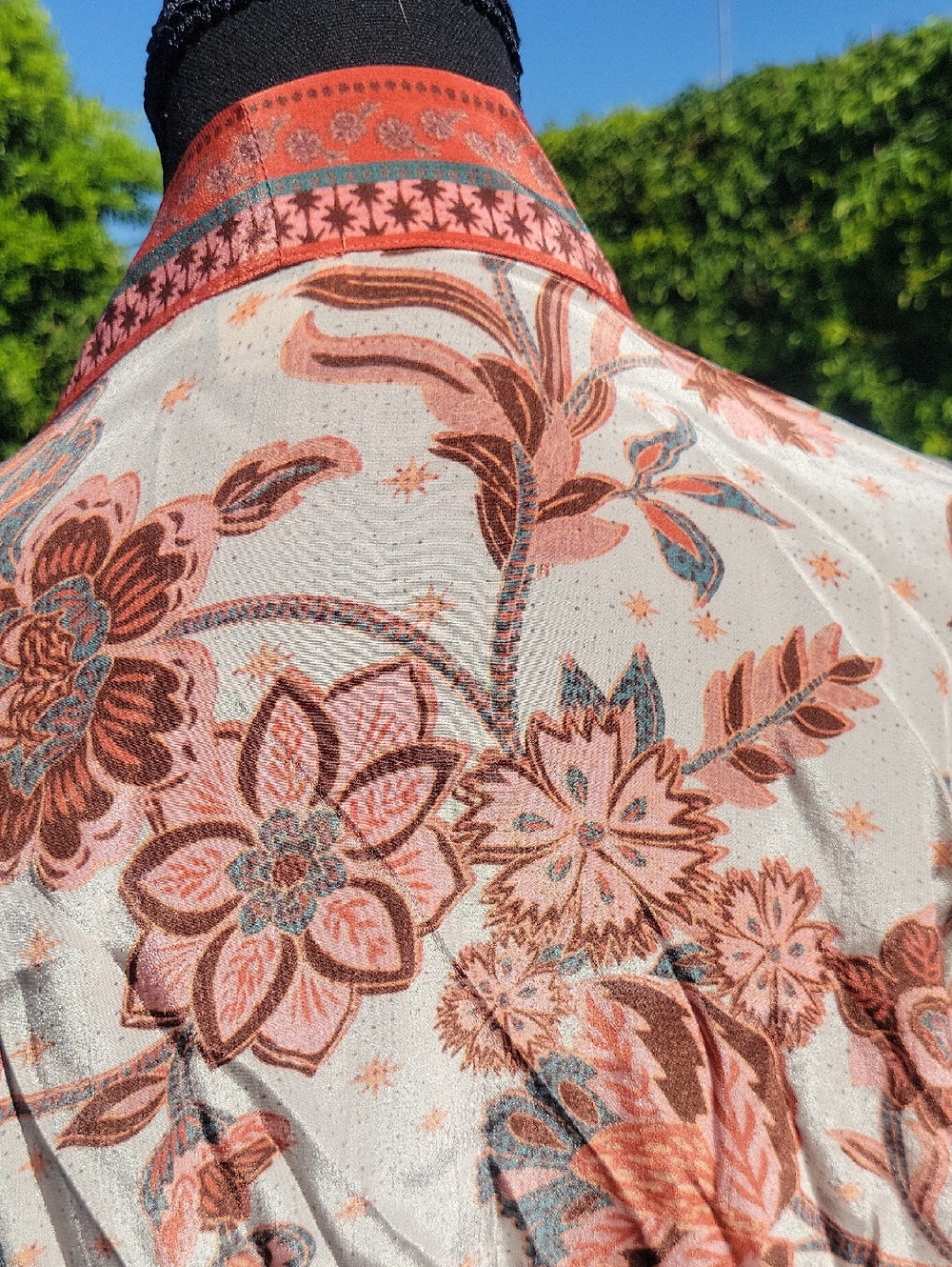 Sundance Marsala Floral Botanical Kimono Duster With Pockets XL - Picture 11 of 15